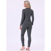 INSPIRE CHIC Womens Thermal Underwear Sets Lightweight Ultra Soft Long Sleeve Shirt Legging Set Base Layer Winter Thermals Long Johns - 4 of 4