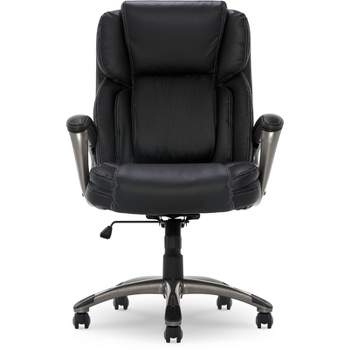 Serta Works Bonded Leather Mid Back Office Chair With Back In Motion  Technology IvorySilver - Office Depot