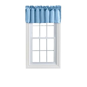Ellis Stacey 3" Rod Pocket High Quality Fabric Solid Color Window Lined Filler Valance 42"x13" Slate - 1 of 4
