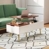 Tangkula Lift Top Coffee Table w/ Split Top & 2 Hidden Compartments Tapered Metal Legs - 3 of 4