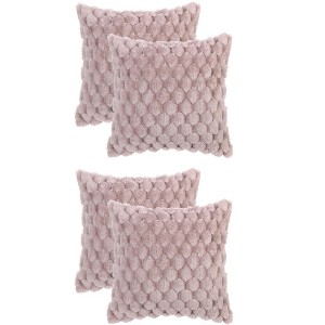 Unique Bargains Sofa Couch Home Decorative Soft Faux Fur Fuzzy Plush Throw Pillow Covers 4 Pcs - 1 of 4