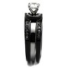 Slickblue Women's Black & Silver Wedding Ring Set, Round CZ Solitaire with Swirl Accent Band,Polished Finish,Sizes 5–10 - 4 of 4