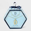 14K Gold Dipped Cubic Zirconia Duo D Initial Multi-Strand Necklace - A New Day™ Gold - 3 of 4