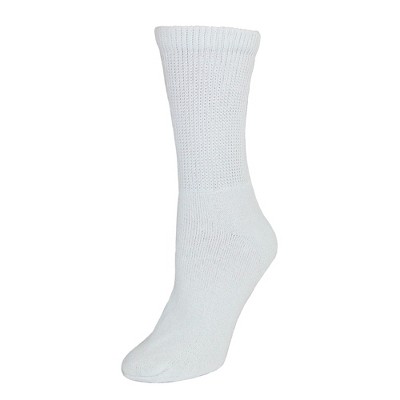 Ctm Women's Diabetic Crew Socks (3 Pair Pack), White : Target