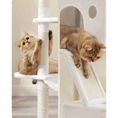 Feandrea 81.1-Inch Cream White Multi-Level Cat Tree with Sisal Scratching Posts