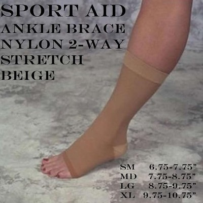 Sport Aid Nylon Slip-On Ankle Brace Small Beige
