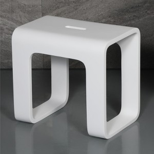 ALFI White Matte Solid Surface Resin Bathroom / Shower Stool - 1 of 4