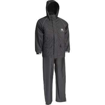 John Deere  XL 3-Piece Black Polyester Rain Suit JD44520/XL
