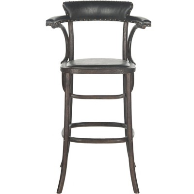 Kenny Bar Stool Brass Nail Heads - MCR4687 - Antique Black - Safavieh