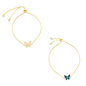 Adornia Gold 2-PIECE Butterfly Bolo Bracelet HOLIDAY Set - 1 of 1