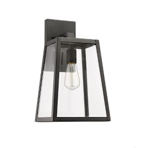 Chloe Lighting Xandra Industrial 1 Light Textured Black Outdoor Wall Sconce 16" Tall - 1 of 4