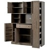 Farmhouse Buffet with Hutch and Pull-Out Cabinet,MDF Kitchen Pantry Cabinet with Adjustable Shelves,Large Freestanding Pantry Cabinet-Coolbibila - 3 of 4