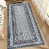 Grey/Blue Washable Runner Rug, Non-Slip Modern Hallway Carpet, Stain Resistant Low Pile Mat for Living Room, Bedroom, Kitchen - 4 of 4