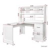 CENGHU Home Office Computer Desk with Hutch, L Shaped Desk with 2-Tier Shelf & 2 Large Drawers, Office Desk wth Waterproof Surface - 2 of 4