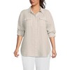 Lands' End Women's Linen Roll Sleeve Relaxed Tunic Top - 4 of 4
