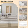 Daybed with Trundle,Metal Twin Size Day Bed,Sofa Bed Frame with Foldable Trundle Bed,Heavy Duty Steel Slats Platform for Living Room,Bedroom - 4 of 4