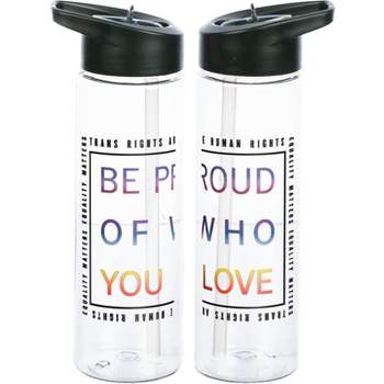 Transparent Be Proud 24 Ounce BPA-Free UV Plastic Water Bottle