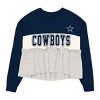 NFL Dallas Cowboy Girls' Crew Neck Fleece Sweatshirt - 2 of 3