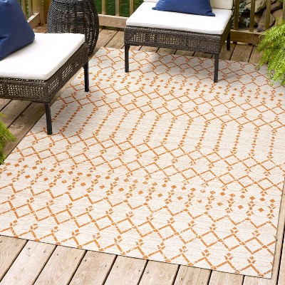 JONATHAN Y Ourika Moroccan Geometric Textured Weave Indoor/Outdoor Area Rug