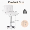 MAYEERTY Bar Stools Set of 2, Counter Height Barstools, Height Adjustable PU Leather Swivel Barstool, White - 3 of 4