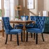 Lyngins Set of 2 Classic Velvet Dining Chairs, High-end Tufted High-Back Kitchen Chair with Solid Wood Frame, Upholstered Armless Chairs - 3 of 4
