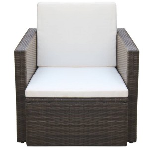 vidaXL Armchair Brown Poly Rattan 25.6 x 25.6 x 28.7 in Lightweight - 1 of 4