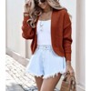 BLUEMING Womens Open Front Knit Cropped Cardigans Sweater Lantern Long Sleeve Fall Casual Shrugs Sweater - 2 of 2