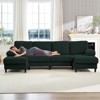 Mjkone 110" U-Shaped Sectional Sofa Couches with Double Chaises and Sleepable Armrests,Corduroy Upholstered 4-Seater Sofa - 3 of 4