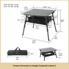ARROWHEAD OUTDOOR 39" Aluminum Folding Camping Table, Adjustable Height Roll-Up Top, Under-Table Mesh Storage Shelf, Portable w/ Carry Bag, Grey - 3 of 4