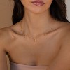 Turandoss 18K Gold Zircon Charm Necklace for Women - Dainty Gold Cubic Zirconia Choker Necklace, Wedding Prom Bridesmaids Jewelry Gifts, 15+2.5In - 4 of 4
