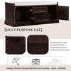 PAGED 42.5" L Distressed Storage Ottoman with Velvet Cushion, Entryway Bench with 2 Drawers and 2 Cabinets, Shoe Bench for Living Room, Entryway - 4 of 4