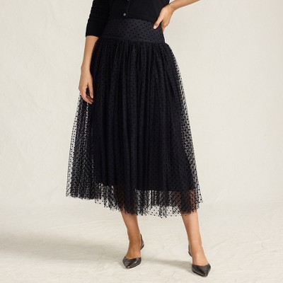 Lands' End Women's Tulle Midi Skirt