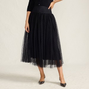 Lands' End Women's Tulle Midi Skirt - 1 of 4