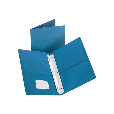Staples 2-Pocket Folder with Fasteners Light Blue 13389