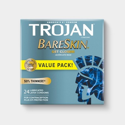Magnum Bareskin preservativos de tamanho grande Trojan 48 Count