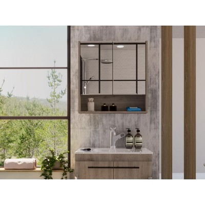 Depot E-Shop Medicine Cabinet, One Open Shelf, Three Interior Shelves