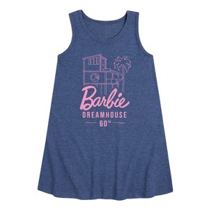 - Barbie - The Dreamhouse 60th Anniversary Graphic Sleeveless Aline Dress - 1 of 3