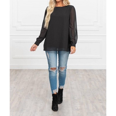 Women's Adalyn Chiffon Blouse - ZENANA