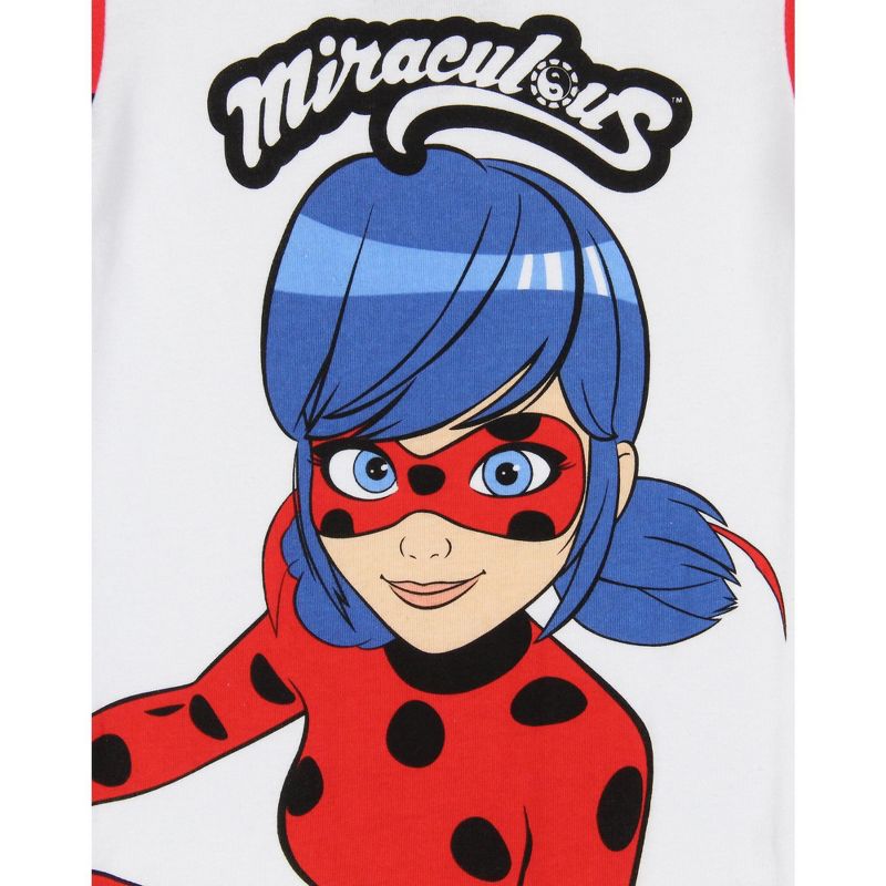 Miraculous: Tales of Ladybug & Cat Noir Girls' Tight Fit Sleep Pajama Set Red, 3 of 6