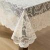 HLC.ME Scroll Lace Fabric Table Cloth for Rectangle Tables, Wrinkle Resistant, Patterned Scalloped Tablecloth - 3 of 4