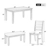 Rustic 6-Piece Dining Table Set with 4 Ergonomic Chairs & Bench, Solid Wood Distressed Farmhouse Design for Dining Room & Kitchen - 4 of 4