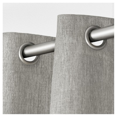 Vesta Black Pearl Heavyweight Textured Linen Blackout Grommet Curtains