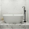 Cobbe Single Handle Freestanding Floor Standing Bathtub Filler Faucet Bathtub Filler with Swivel Spout and Handheld Shower Matte Black - 2 of 4