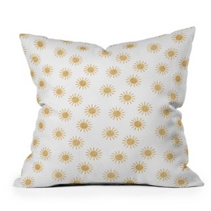 16"x16" Jessica Prout Sun Square Throw Pillow White - Deny Designs: Indoor Decorative Cushion, Hidden Zipper, Machine Washable - 1 of 4