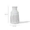 LuxenHome Vintage White Ribbed Terracotta Round Vase - 4 of 4