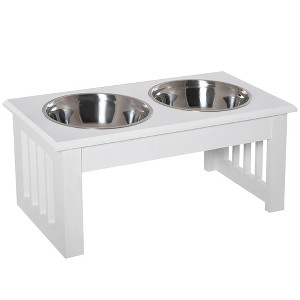 Racxily Elevated Dog Bowl, Dog Feeder with Stainless Steel Dishes, 6" Raised Stand for Medium Large, Food Dishes - 1 of 4