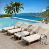 Outdoor Chaise Lounge Chairs Set of 2 - Adjustable 5-Position PE Rattan Wicker Lounge Chairs with Cushions and Wheels for Poolside Relaxation - 2 of 4