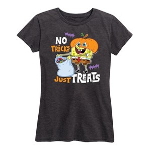 Women's - SpongeBob SquarePants - No Tricks Just Treats Short Sleeve Graphic T-Shirt - 1 of 4