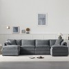 4/6 Seat Modular Sectional Sofa, L Shaped Cloud Sofa Couch Set, Upholstered Oversized Sofa Chair with Movable Ottoman -ModernLuxe - 2 of 4