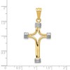 Black Bow Jewelry 14k Yellow Gold and White Rhodium Polished Two Tone Cross Pendant - 4 of 4